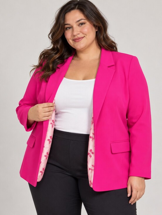 Skies Are Blue Jackets & Blazers - Skies Are Blue 2X Hot Pink Floral Lined Blazer Jacket. Size 2xl